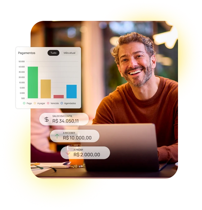 Interface do Contbank exibindo painel financeiro